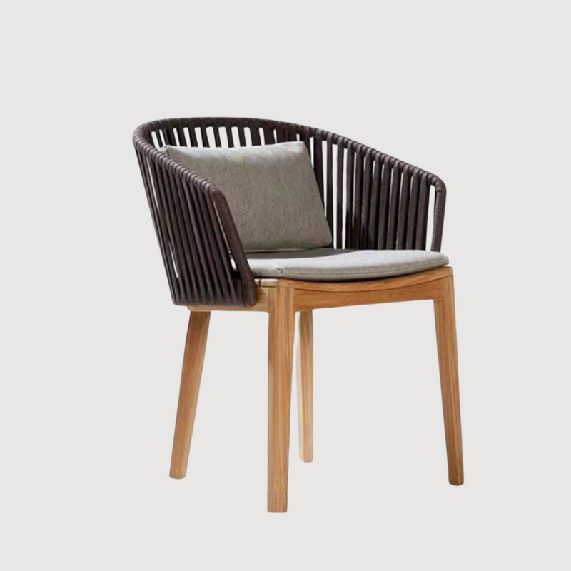 Dames Bar Chair – Modern Coastal High Stool for Outdoor & Indoor Spaces with White Ash Wood & PE Rattan