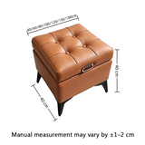 Tufted Faux Leather Storage Ottoman Bench – Solid Wood Frame, Carbon Steel Legs, 6 Sizes (40-150cm), 5 Colors, Hidden Storage