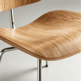 Bentwood Dining Chair - Molded Plywood Seat & Chrome Legs - StoolTopia
