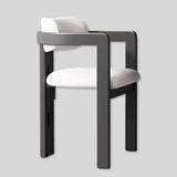 Black Frame Dining Chair with Plush Beige Upholstery and Contemporary Design - StoolTopia