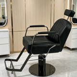 Retro Hydraulic Salon Chair – Heavy-Duty Metal Frame & Premium Leatherette Seat