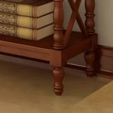 Classic European Solid Wood Display Shelf – Turned Column Storage Rack - StoolTopia