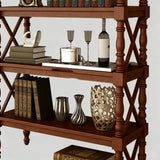 Classic European Solid Wood Display Shelf – Turned Column Storage Rack - StoolTopia