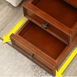 Classic Wood Side Table with Drawers and Wheels - StoolTopia