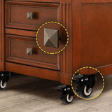 Classic Wood Side Table with Drawers and Wheels - StoolTopia