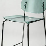 Clear Acrylic Bar Stool with Chrome Frame | Modern Transparent High Stool | Y2K Style - StoolTopia