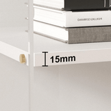 Clear Acrylic Bookshelf with White Shelves and Golden Accents - StoolTopia