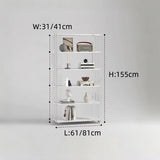 Clear Acrylic Bookshelf with White Shelves and Golden Accents - StoolTopia