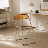 Clear Acrylic Folding Chair | Modern Transparent Dining Chair | Space-Saving Design - StoolTopia