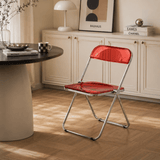 Clear Acrylic Folding Chair | Modern Transparent Dining Chair | Space-Saving Design - StoolTopia