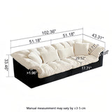 Cloud - Like Compressed Fabric Sofa, 32D High Resilience Sponge - StoolTopia