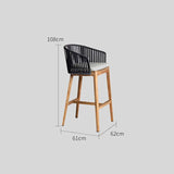 Coastal Bar Chair - White Ash Wood with PE Rattan Seat for Indoor & Outdoor - StoolTopia