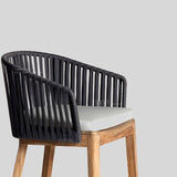 Coastal Bar Chair - White Ash Wood with PE Rattan Seat for Indoor & Outdoor - StoolTopia