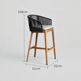 Coastal Bar Chair - White Ash Wood with PE Rattan Seat for Indoor & Outdoor - StoolTopia