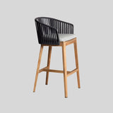Coastal Bar Chair - White Ash Wood with PE Rattan Seat for Indoor & Outdoor - StoolTopia