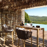 Coastal Bar Chair - White Ash Wood with PE Rattan Seat for Indoor & Outdoor - StoolTopia