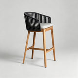Coastal Bar Chair - White Ash Wood with PE Rattan Seat for Indoor & Outdoor - StoolTopia