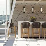 Coastal Bar Chair - White Ash Wood with PE Rattan Seat for Indoor & Outdoor - StoolTopia
