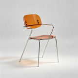Contemporary Acrylic Armchair - Stylish Dining & Café Chair with Chrome Frame - StoolTopia