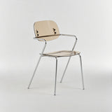 Contemporary Acrylic Armchair - Stylish Dining & Café Chair with Chrome Frame - StoolTopia