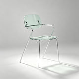 Contemporary Acrylic Armchair - Stylish Dining & Café Chair with Chrome Frame - StoolTopia