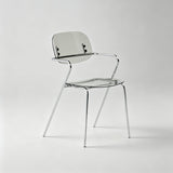 Contemporary Acrylic Armchair - Stylish Dining & Café Chair with Chrome Frame - StoolTopia