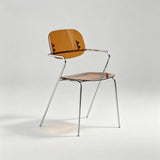 Contemporary Acrylic Armchair - Stylish Dining & Café Chair with Chrome Frame - StoolTopia
