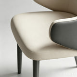 Contemporary Dual-Tone Leather Armchair - Modern Dining Chair with Comfort Design - StoolTopia