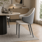 Contemporary Dual-Tone Leather Armchair - Modern Dining Chair with Comfort Design - StoolTopia