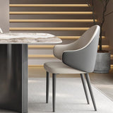 Contemporary Dual - Tone Leather Armchair - Modern Dining Chair with Comfort Design - StoolTopia