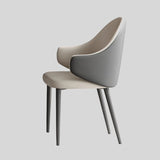 Contemporary Dual - Tone Leather Armchair - Modern Dining Chair with Comfort Design - StoolTopia
