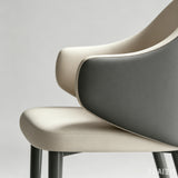 Contemporary Dual-Tone Leather Armchair - Modern Dining Chair with Comfort Design - StoolTopia