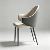 Contemporary Dual-Tone Leather Armchair - Modern Dining Chair with Comfort Design - StoolTopia
