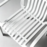 Contemporary Slatted Outdoor Dining Chair – Stackable Armchair for Patio, Café & Restaurant - StoolTopia