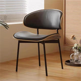 Contemporary Walnut and Black Leather Dining Chair - Stylish Comfort for Modern Interiors - StoolTopia