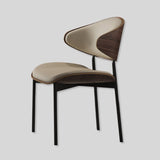 Contemporary Walnut and Black Leather Dining Chair - Stylish Comfort for Modern Interiors - StoolTopia