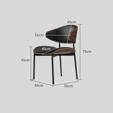 Contemporary Walnut and Black Leather Dining Chair - Stylish Comfort for Modern Interiors - StoolTopia