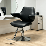 Contemporary Wing-Back Salon Chair – Hydraulic Stylist & Barber Studio Seating - StoolTopia