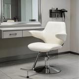 Contemporary Wing-Back Salon Chair – Hydraulic Stylist & Barber Studio Seating - StoolTopia
