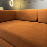 Convertible Corduroy Sofa Bed with Stainless Steel Frame - StoolTopia