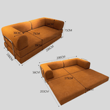 Convertible Corduroy Sofa Bed with Stainless Steel Frame - StoolTopia