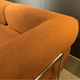 Convertible Corduroy Sofa Bed with Stainless Steel Frame - StoolTopia