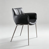 Customizable Premium Leather Armchair | Master Craftsmanship & Sleek Metal Legs - StoolTopia