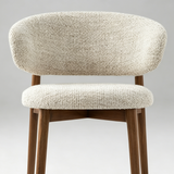 Modern Linen Upholstered Bar Stool with Solid Wood Base – Customizable Colors & Heights