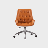 Dainty Tufted Swivel Office Chair with Adjustable Height, Chrome Base, 360° Rotation - StoolTopia