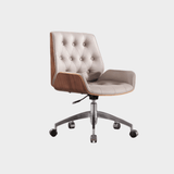 Dainty Tufted Swivel Office Chair with Adjustable Height, Chrome Base, 360° Rotation - StoolTopia