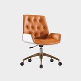 Dainty Tufted Swivel Office Chair with Adjustable Height, Chrome Base, 360° Rotation - StoolTopia