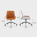 Dainty Tufted Swivel Office Chair with Adjustable Height, Chrome Base, 360° Rotation - StoolTopia