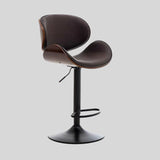 Adjustable Swivel Bar Stool with Ergonomic Design and Leather Seat