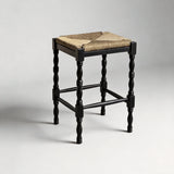 Dorchester Square Counter Stool | Solid Wood & Handwoven Rush Seat - StoolTopiaCounter Stool